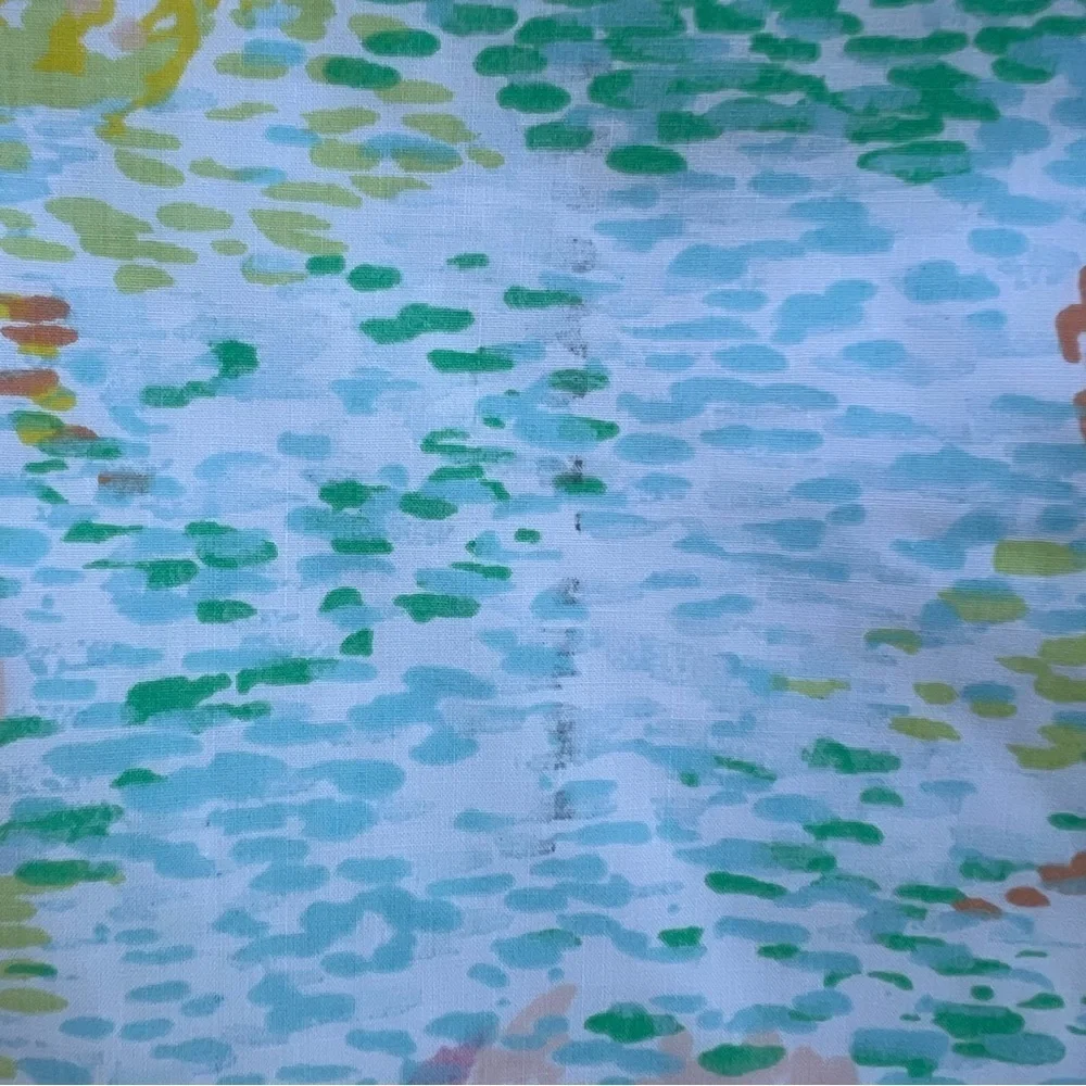 Vintage Springmaid Monet Water Lilies Flat Sheet 83x99 Colorful GUC